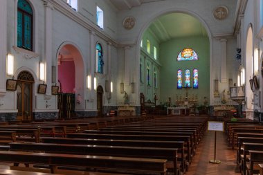 Hıristiyan S Cathedral de Macau içinde Panoraması. S, Makao, Çin, Asya.