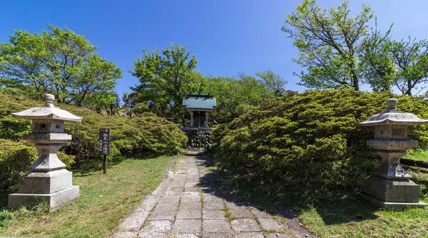 Buddhism Pagoda Monument inside Nature of Buddha Path on the Top of Mount Tsurumi. Beppu, Oita Prefecture, Japan. — Stock Photo, Image