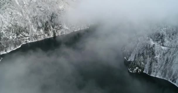 Lago Ritsa Durante Vacanze Capodanno Gennaio Sulle Montagne Dell Abkhazia — Video Stock