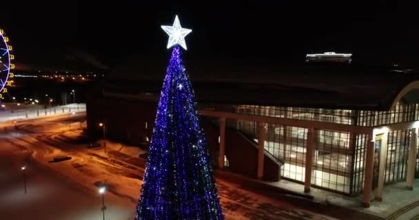 Ruské Kolo Stromu Hlavní Dovolenou Novoroční Svátky Jaroslavli — Stock video