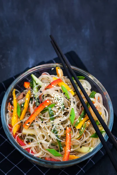 Delicious Asian Rice Glass Noodles Vegetables — Stock Photo, Image