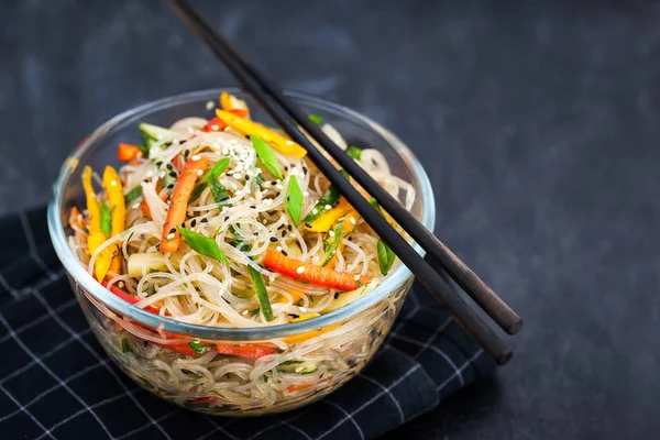 Delicious Asian Rice Glass Noodles Vegetables — Stock Photo, Image