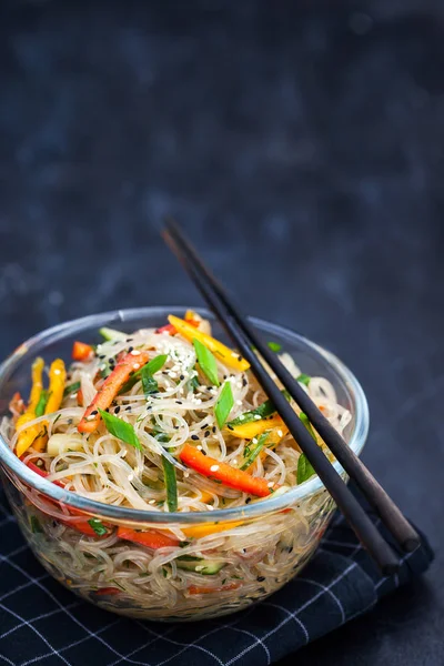 Delicious Asian Rice Glass Noodles Vegetables — Stock Photo, Image