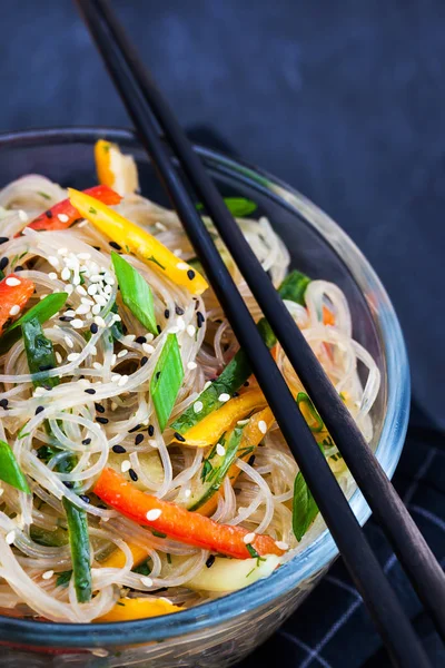 Delicious Asian Rice Glass Noodles Vegetables — Stock Photo, Image