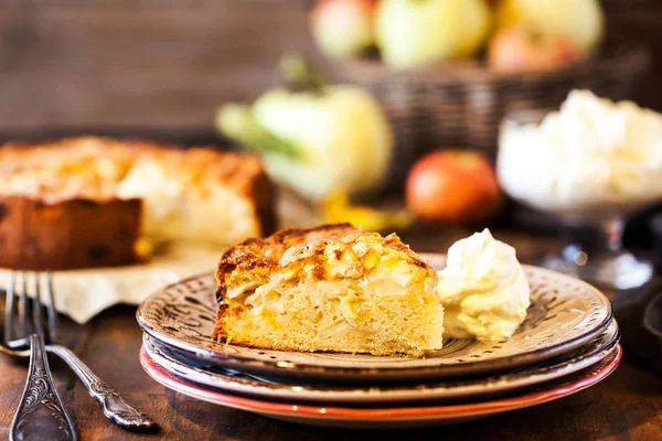 Torta Mele Deliziosa Fatta Casa Fresca — Foto Stock