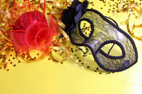 Καρναβάλι Όμορφη Διακόσμηση Μια Μαύρη Μάσκα — Φωτογραφία Αρχείου