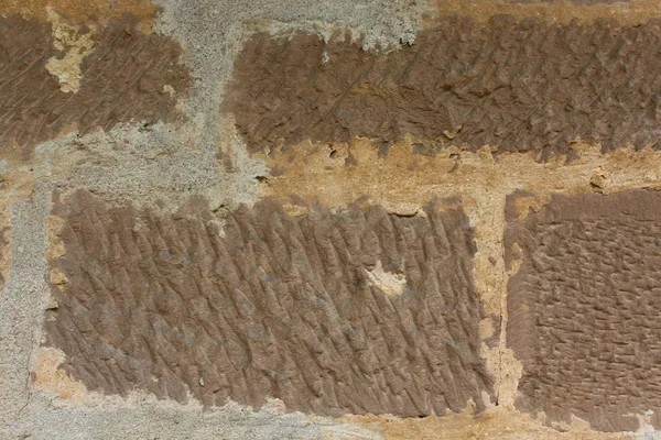 Bruine Stenen Muur Met Een Structuur — Stockfoto