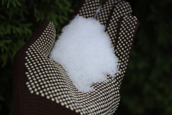 Epsom Salt Hand Gloves — Stock Photo, Image