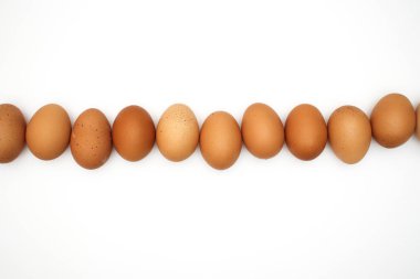 Beyaz arkaplanda tavuk yumurtası 