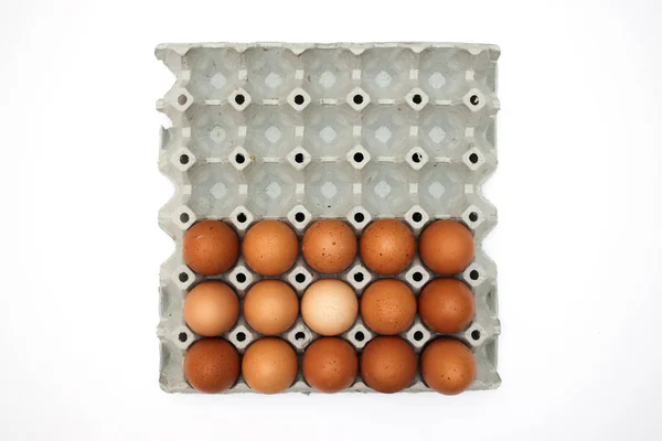 Ovos Frescos Caixa Papelão — Fotografia de Stock