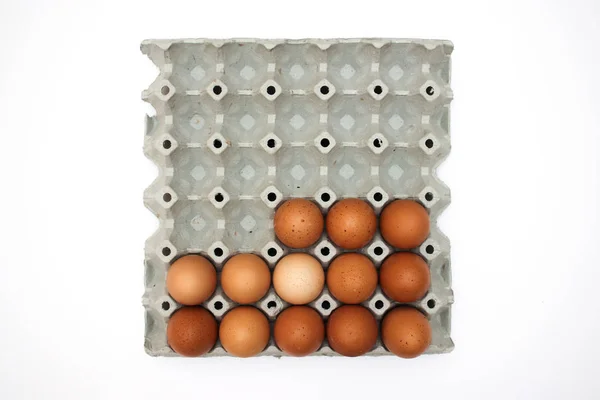Huevos Frescos Caja Cartón —  Fotos de Stock