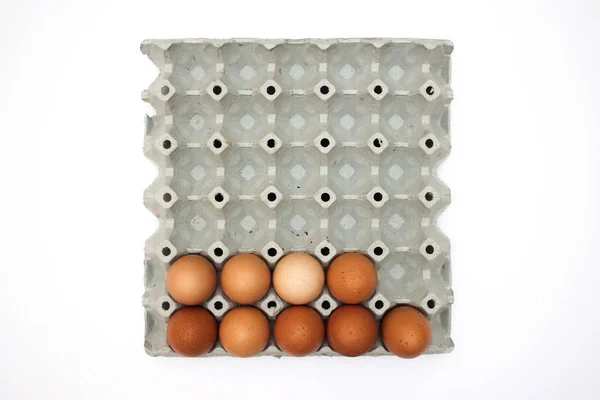 Huevos Frescos Caja Cartón — Foto de Stock