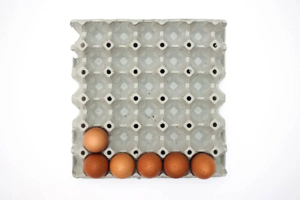 Huevos Frescos Caja Cartón — Foto de Stock