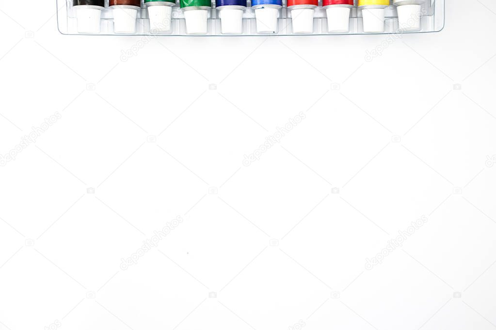 Colorful watercolors on white background 