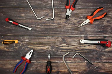 Masaya kendiniz malzemeleri ve İnşaat araçları yapmak 