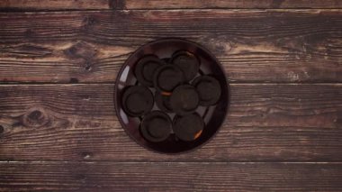  ahşap masada jaffa kek - Stop hareket