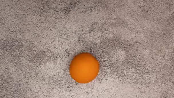 Animazione Stop Motion Fresh Organic Orange Appare Sullo Sfondo Divide — Video Stock