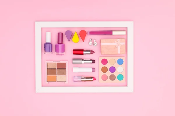 Make Products Photo Frame Pink Theme — Stock Photo, Image