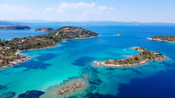 Vista Aérea Del Grupo Islas Mar Azul —  Fotos de Stock