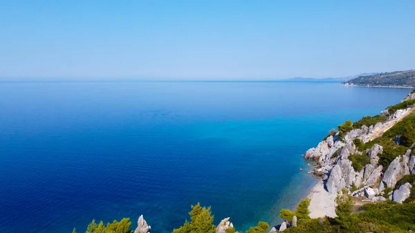 Vista Aerea Esotici Blu Mare Limpido Costa Tropicale — Foto Stock