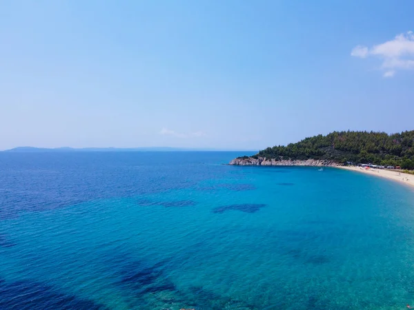 Vista Aérea Del Exótico Mar Azul Claro Costa Tropical —  Fotos de Stock