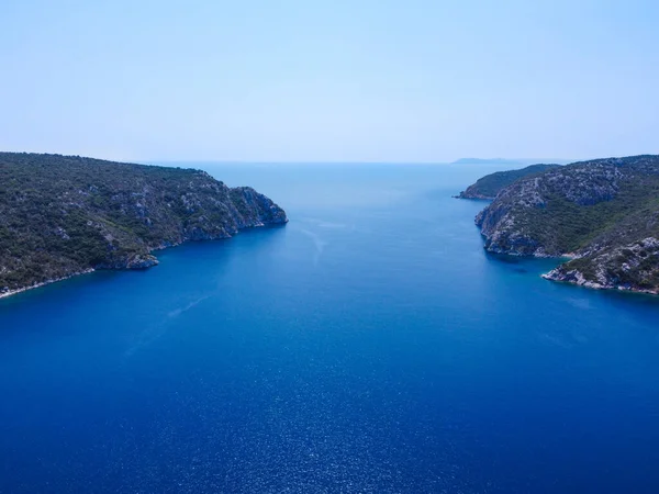 Vista Aérea Del Exótico Mar Azul Claro Costa Tropical —  Fotos de Stock