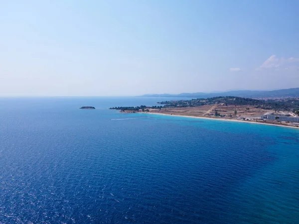 Vista Aérea Del Exótico Mar Azul Claro Costa Tropical —  Fotos de Stock