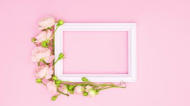 Güzel pembe güller ve pembe temalı yazılar için romantik çerçeveler. Hareketi durdur