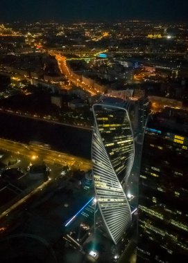 Moskova şehri Rusya'da 85 katta gözlem güvertesinden görünümü