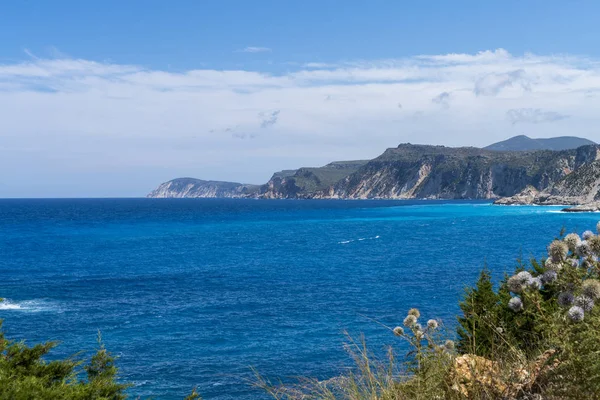 Naturaleza Mediterránea Montañas Océano Cefalonia Grecia —  Fotos de Stock