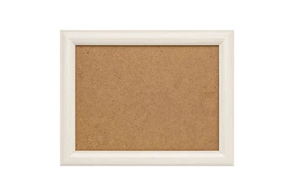 White Wood Picture Frame Passepartout Isolated White — Stock Photo, Image