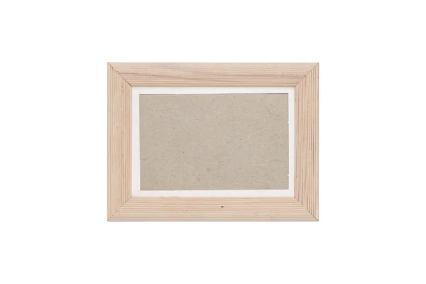 Wood Picture Frame Passepartout Isolated White — Stock Photo, Image