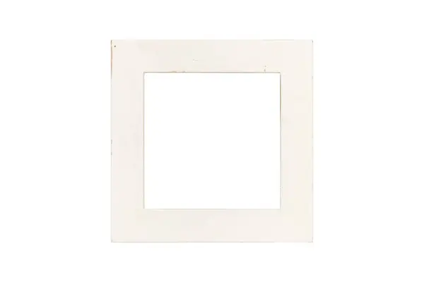 Moldura Branca Velha Isolada Branco — Fotografia de Stock