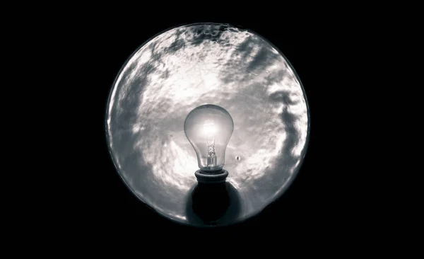 Stará Lampa Žárovkou Promáčknutým Reflektorem — Stock fotografie