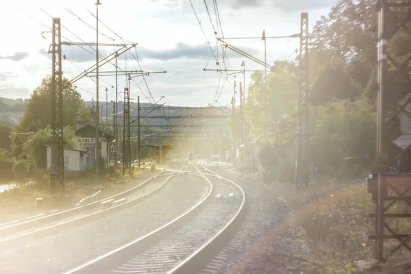 Karlstejn Tren Rayları Ormandaki — Stok fotoğraf