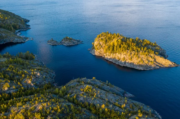 Ladoga skerries. Sunset, autumn. Ladoga lake in Republic of Karelia. Russia — Stock Image Ladoga Skerries Sunset Autumn Ladoga Lake Republic Karelia Russia Stock Image