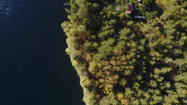 Survolez Forêt Verte Lac Village Maisons Carélie Russie — Video