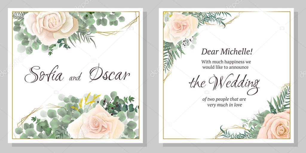 Michelle Gold Wedding Invitations Deposit