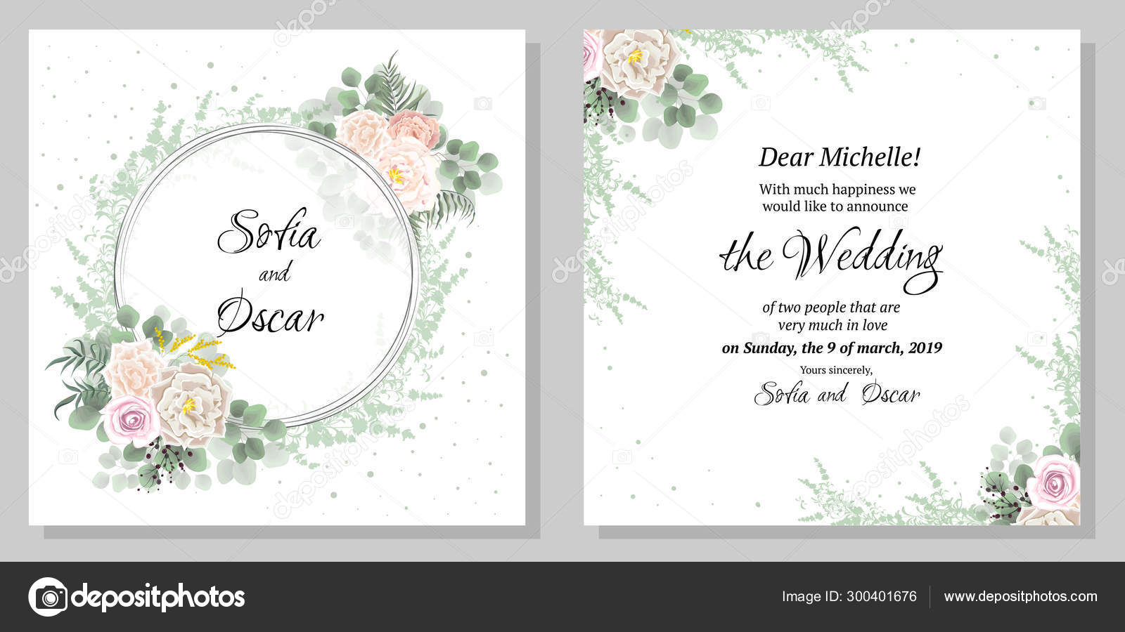 Michelle Gold Wedding Invitations Deposit