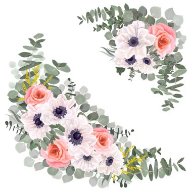 Set köşeleri anemone çiçek 