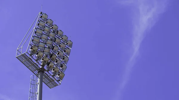 Věž Sportovního Světla Kovovým Pólem Pro Sportovní Arénu Instaluje Kolem — Stock fotografie