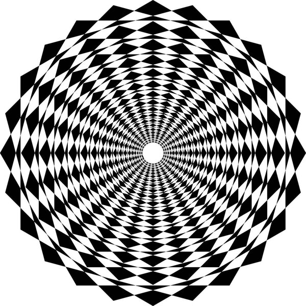 Abstract op art black and white geometric pattern background, vector eps10