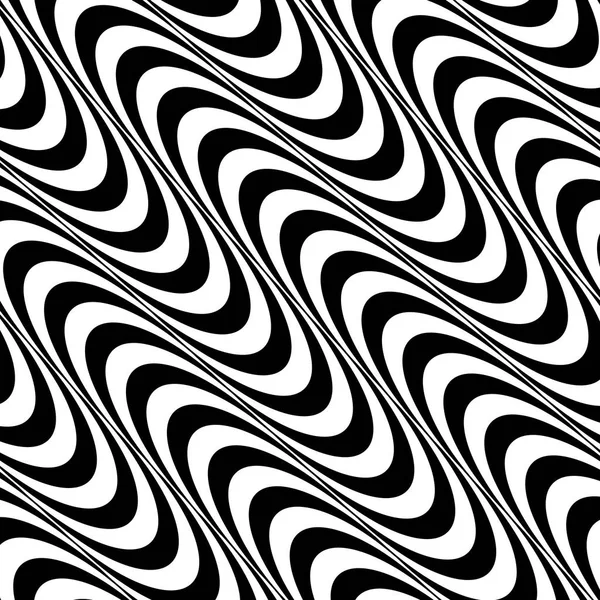 オップ アート黒と白の波パターン背景 ベクター Eps10 — ストックベクタ
