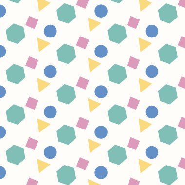 Geometrik desen arka plan, daire, kare, üçgen, altıgen, Dikişsiz, vektör eps10