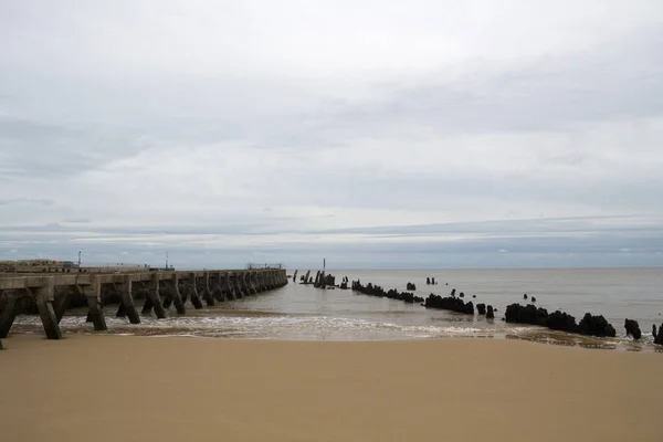 Walberswick Beach Suffolk England Einem Bewölkten Tag — Stockfoto