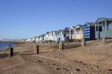 Thorpe Bay Beach, çevre Southend-on-Sea, Essex, İngiltere