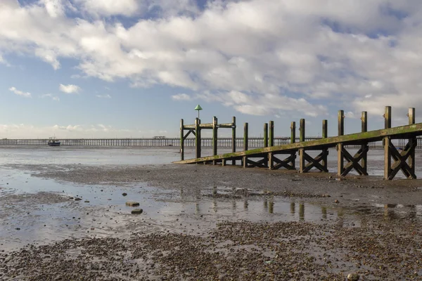 Molo Sulla Spiaggia Del Giubileo Southend Sea Essex Inghilterra — Foto Stock