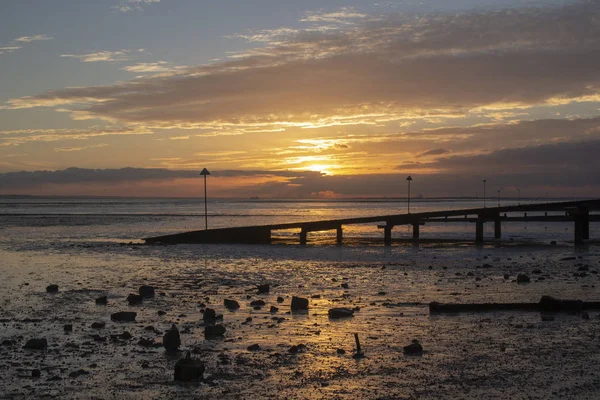Sunset st Southend-on-Sea, Essex, Inglaterra — Fotografia de Stock