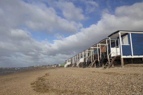 英国艾塞克索普湾海滩小屋 — 图库照片