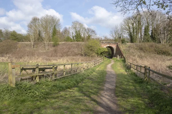 Voetpad onder de spoorbrug, Halesworth Millennium G Rechtenvrije Stockfoto's